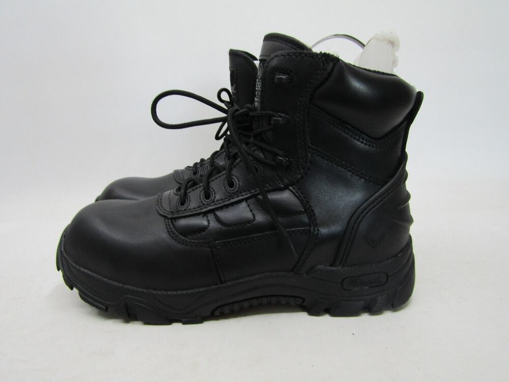 EUC Thorogood Mens Sz 9 W Black Leather Composite Toe Combat Military Work Boots